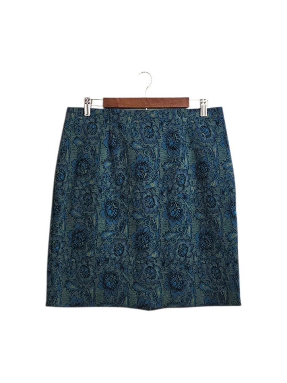 J. Jill Floral Jacquard Knee Length Pencil Skirt Sz MP